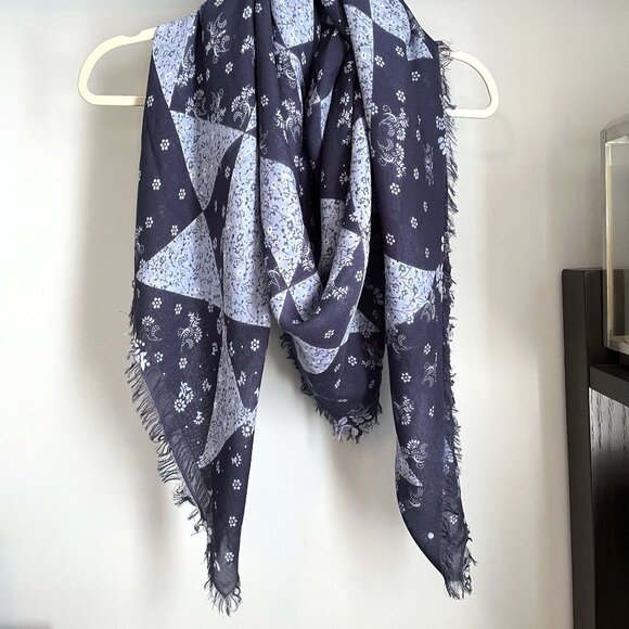 NWT Madewell Paisley Square Scarf (Blue) - Picture 3 of 7